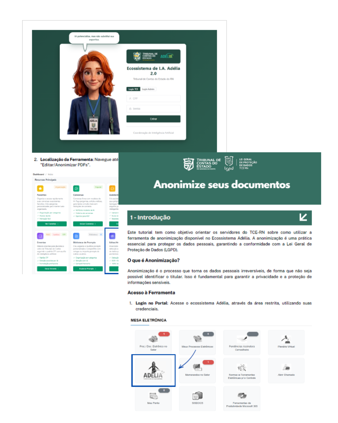 <p style="text-align: justify">O Tribunal de Contas do Estado do Rio Grande do Norte disponibiliza aos servidores o novo tutorial de utilização da ferramenta de anonimização do Sistema Adélia. O material apresenta orientações práticas e objetivas para garantir o correto tratamento de dados pessoais nos documentos institucionais, em conformidade com a Lei Geral de Proteção de Dados (LGPD). A iniciativa visa fortalecer a governança da informação, promover maior segurança no manejo de dados sensíveis e apoiar os usuários na padronização dos procedimentos de anonimização no âmbito do Tribunal.</p><p style="text-align: justify">Acesse em:&nbsp;<a target="" data-router-slot="disabled" href="https://tcerngovbr.sharepoint.com/:b:/s/msteams_5d200d_085767/IQDwTRKbBcTIQpORlQzafksAAb3fO3RyqTC8OFvJPETYD5A?e=aGZl6J" type="external">Tutorial Anonimizador - Adélia.pdf</a></p>